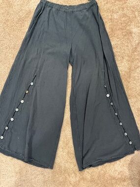 Dark grey flared baggy pants, Oh my Gauze, Size XL